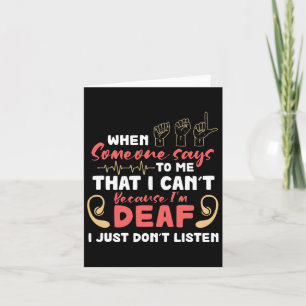 Pride I Just Don't Listen Proud Hand Sign Language Card