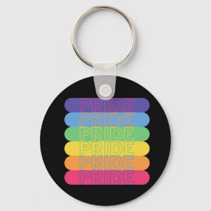Pride in rainbow colours            key ring