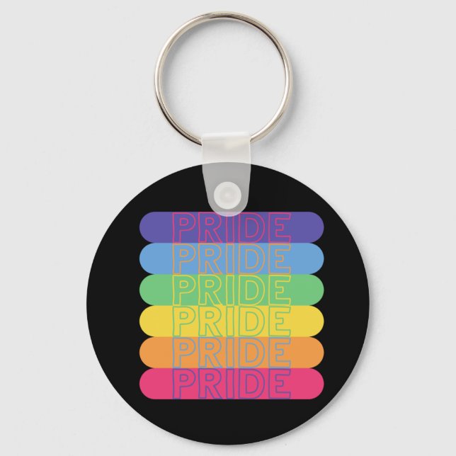 Pride in rainbow colours            key ring (Front)