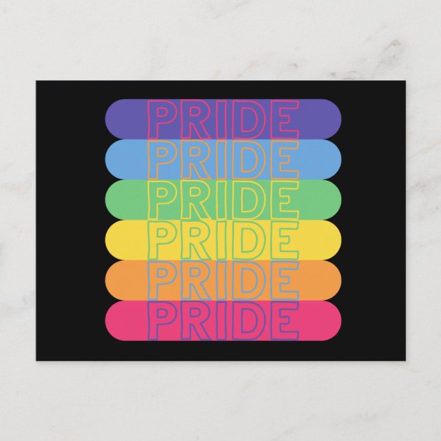 Pride in rainbow colours postcard (Front)