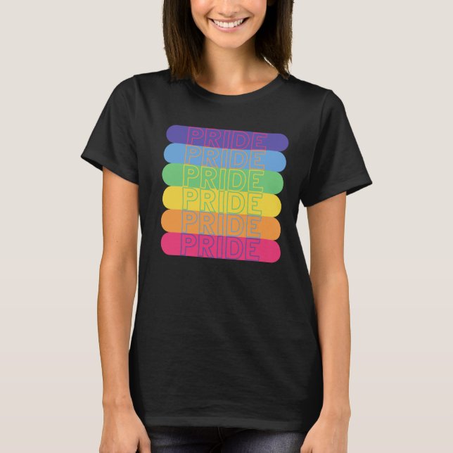 Pride in rainbow colours         T-Shirt (Front)