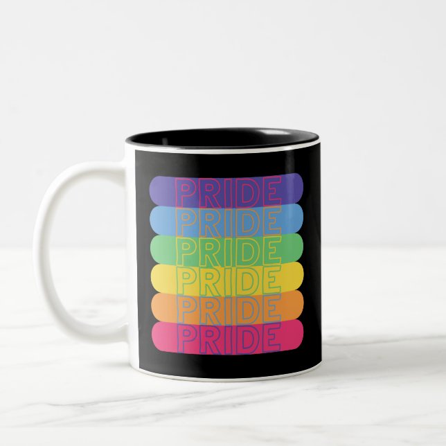 Pride in rainbow colours             Two-Tone coffee mug (Left)