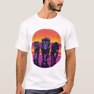 Pride in the Wild – Retro Big Cats Silhouette T-Shirt
