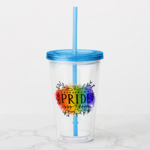 Pride in Watercolor Acrylic Tumbler
