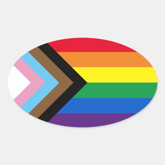 Pride Inclusive diversity rainbow Lgbtq gay flag Oval Sticker (Front)