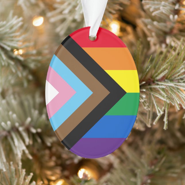 Pride Inclusive rainbow Lgbtq gay diversity flag Ornament (Tree)