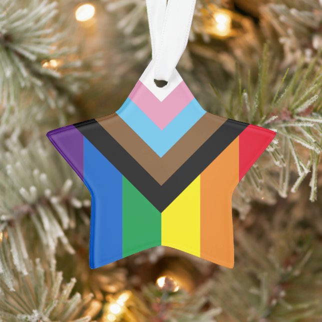 Pride Inclusive rainbow Lgbtq gay diversity star Ornament (Tree)