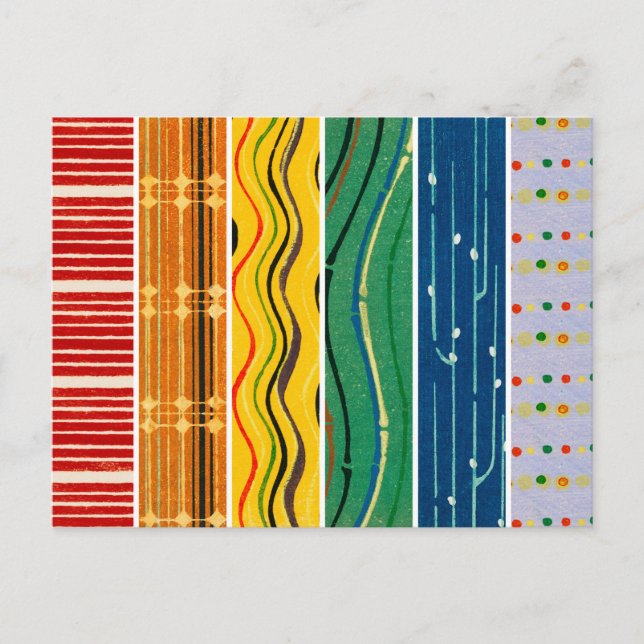 Pride Japanese Woodblock Textile Patterns Postcard (Front)