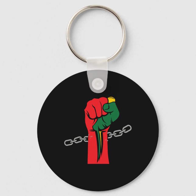 Pride Juneteenth Celebrating 1865 Juneteenth Afro  Key Ring (Front)