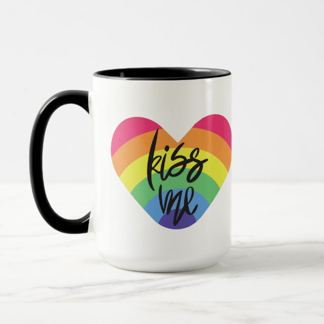 Pride- kiss me. love is fair.          mug (Left)