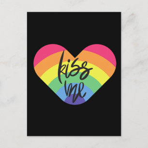 Pride- kiss me. love is fair. postcard