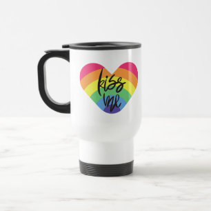 Pride- kiss me. love is fair.   travel mug