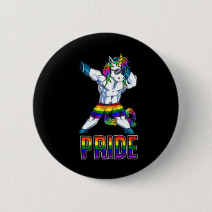 Pride Lgbt Bodybuilding Unicorn Muscle Lesbian Gay 6 Cm Round Badge