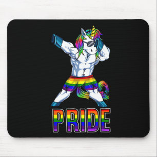 Pride Lgbt Bodybuilding Unicorn Muscle Lesbian Gay Mouse Pad