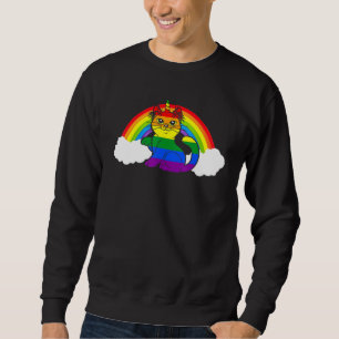 Pride Lgbt Flag Unicorn Cat Matching Gay Lesbian C Sweatshirt