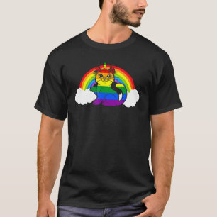 Pride Lgbt Flag Unicorn Cat Matching Gay Lesbian C T-Shirt