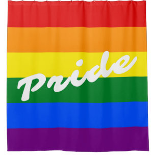 Pride LGBT LGBTQ Gay Lesbian Colourful Rainbow Shower Curtain