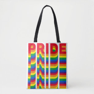 Pride lgbt lgbtq gay rainbow retro colours pattern tote bag