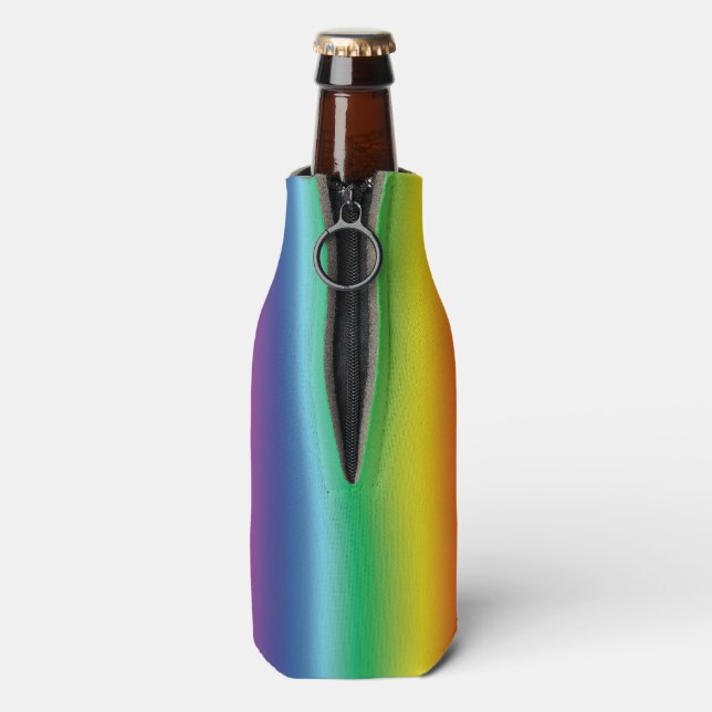 Pride lgbt lgbtq lgbtqia rainbow flag colours bottle cooler (Bottle Back)
