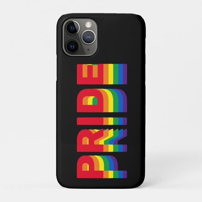 Pride lgbt lgbtq queer gay rainbow black Case-Mate iPhone case (Back)