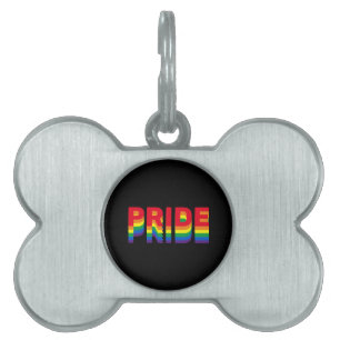 Pride lgbt lgbtq queer gay rainbow black custom pet ID tag