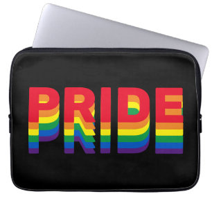 Pride lgbt lgbtq queer gay rainbow colours black laptop sleeve