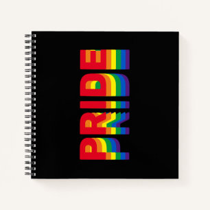 Pride lgbt lgbtq queer gay rainbow colours black notebook