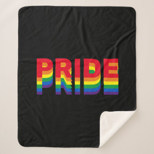 Pride lgbt lgbtq queer gay rainbow colours black sherpa blanket