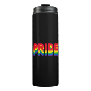 Pride lgbt lgbtq queer gay rainbow colours black thermal tumbler