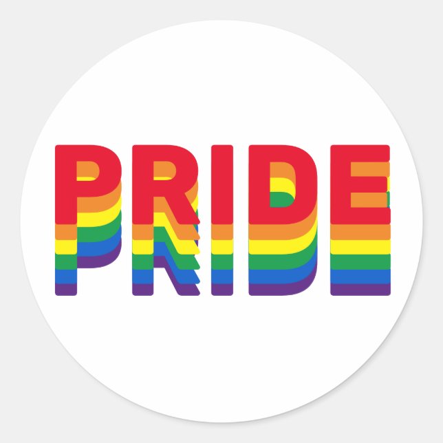 Pride lgbt lgbtq queer gay rainbow colours classic round sticker (Front)