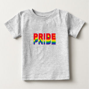 Pride lgbt lgbtq queer gay rainbow colours grey baby T-Shirt