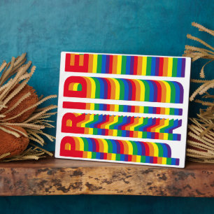 Pride lgbt lgbtq queer gay rainbow colours pattern plaque
