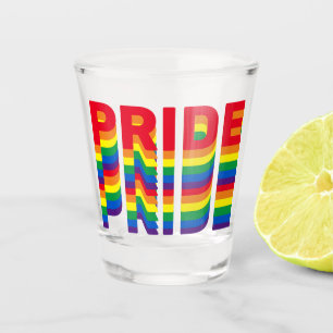 Pride lgbt lgbtq queer gay rainbow colours pattern shot glass
