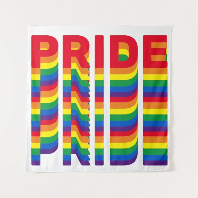 Pride lgbt lgbtq queer gay rainbow colours pattern tapestry (Front)