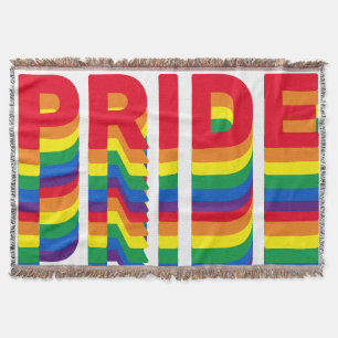 Pride lgbt lgbtq queer gay rainbow colours pattern throw blanket