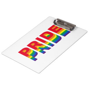 Pride lgbt lgbtq queer gay rainbow colours white clipboard