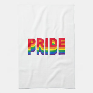 Pride lgbt lgbtq queer gay rainbow colours white tea towel