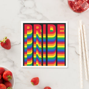 Pride lgbt lgbtq queer gay rainbow pattern black napkin