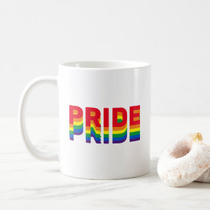 Pride lgbt lgbtq queer gay rainbow retro colours coffee mug