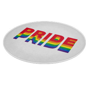 Pride lgbt lgbtq queer gay rainbow retro colours cutting board