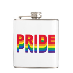Pride lgbt lgbtq queer gay rainbow retro colours hip flask