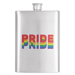Pride lgbt lgbtq queer gay rainbow retro colours hip flask