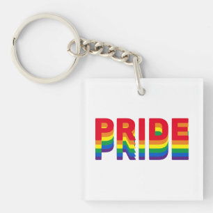 Pride lgbt lgbtq queer gay rainbow retro colours key ring