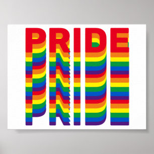 Pride lgbt lgbtq queer gay rainbow retro colours poster