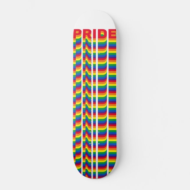 Pride lgbt lgbtq queer gay rainbow retro pattern skateboard (Front)