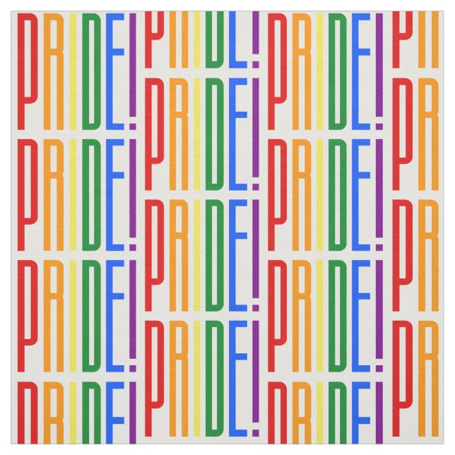 Pride! LGBT Rainbow Flag Colours Typography Logo Fabric (Swatch)