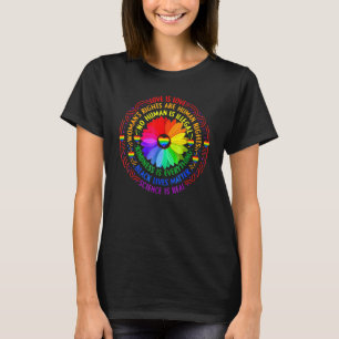 Pride Lgbt Rainbow Human Lgbt Month Sunflower T-Shirt