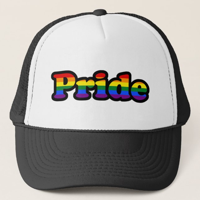 Pride LGBT Rainbow LGBTQ+ Trucker Hat (Front)