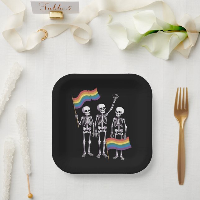 Pride LGBT Rights Lesbian Gay Ally LGBTQ Trans  Paper Plate (Wedding)