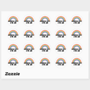 Pride LGBT Sounds Gay I'm In Gay Rainbow Classic Round Sticker